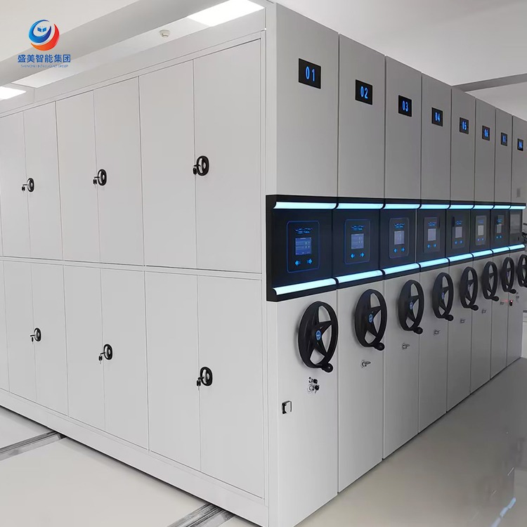 Compactor shelving 8-channel environmental monitoring display