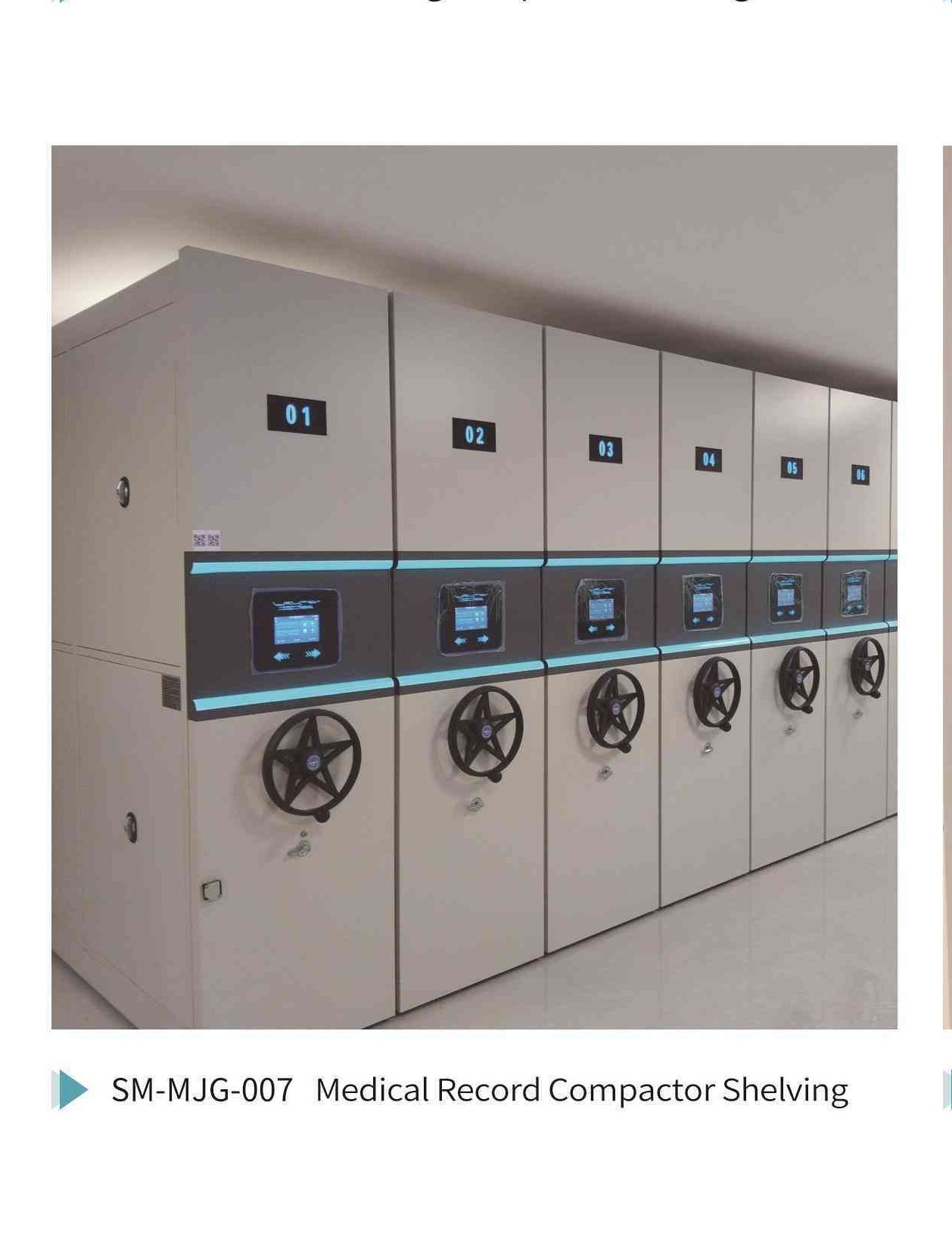Medical records compact shelving reference configuration
