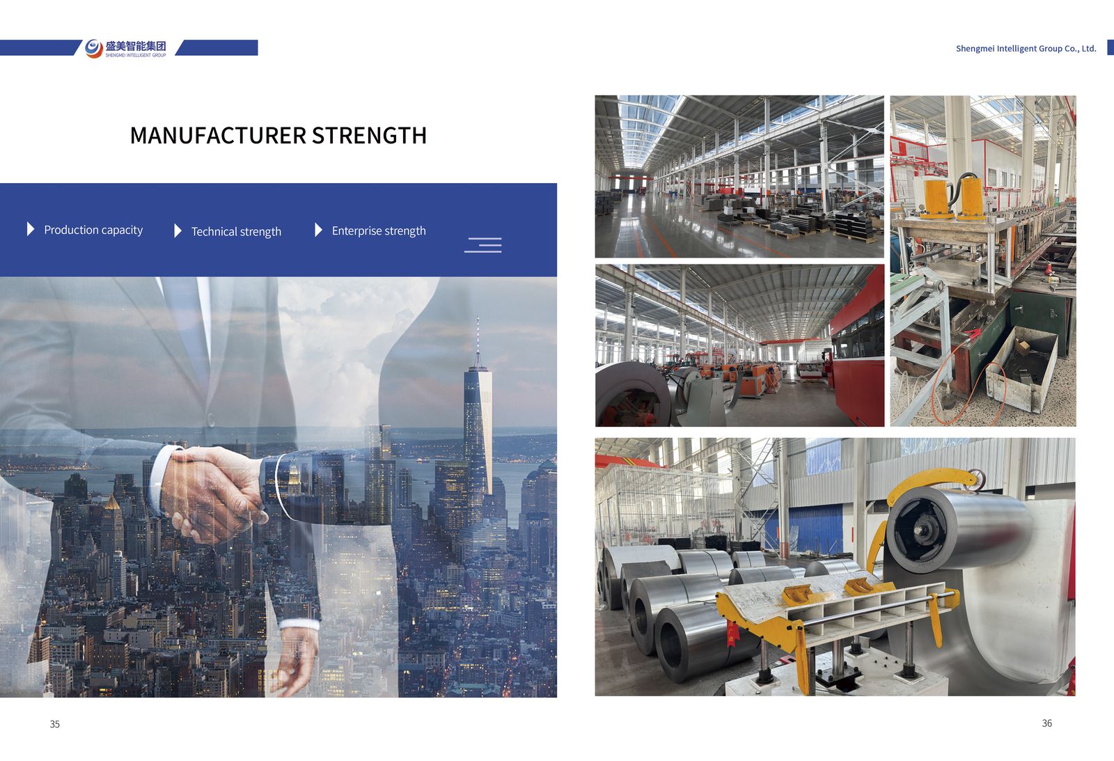 Shengmei production workshop with roll-forming lines and coil steel