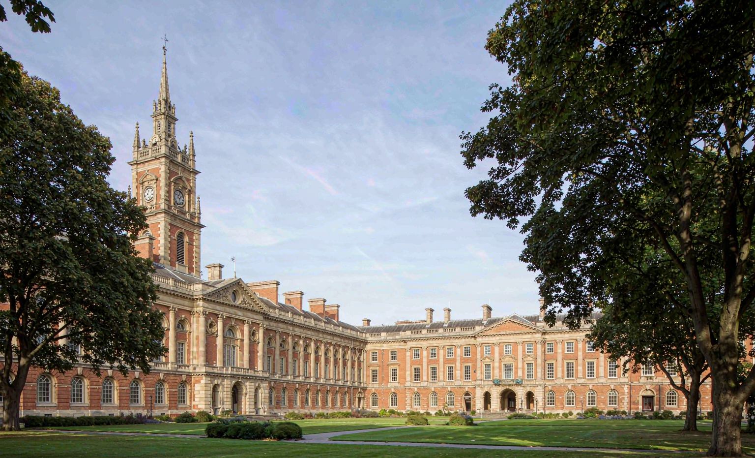 University campus building with clock tower