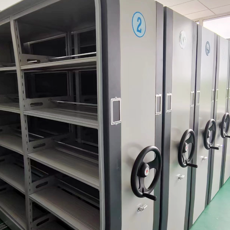 Manual compactor shelving